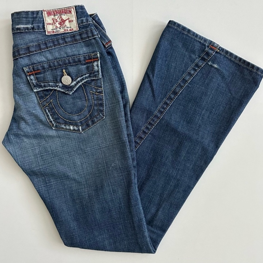 True Religion Blue Boot Cut Jeans Classic Denim Style